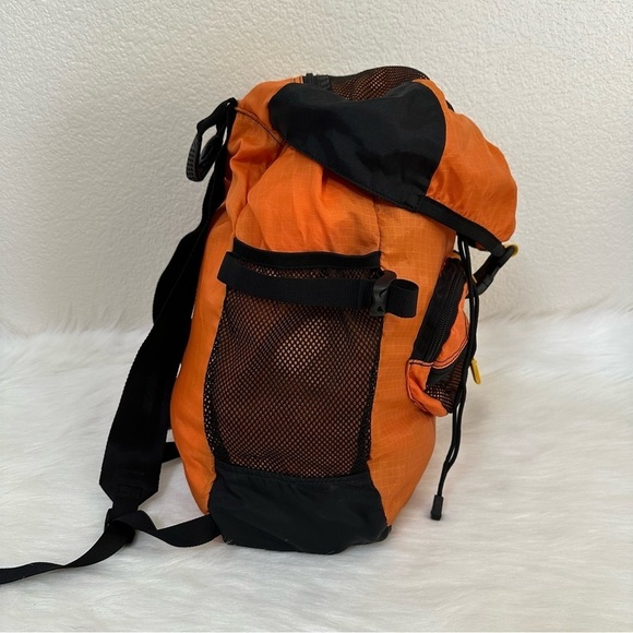 Kiva Orange Black Packable Travel Hiking Camping Backpack - Picture 9 of 14